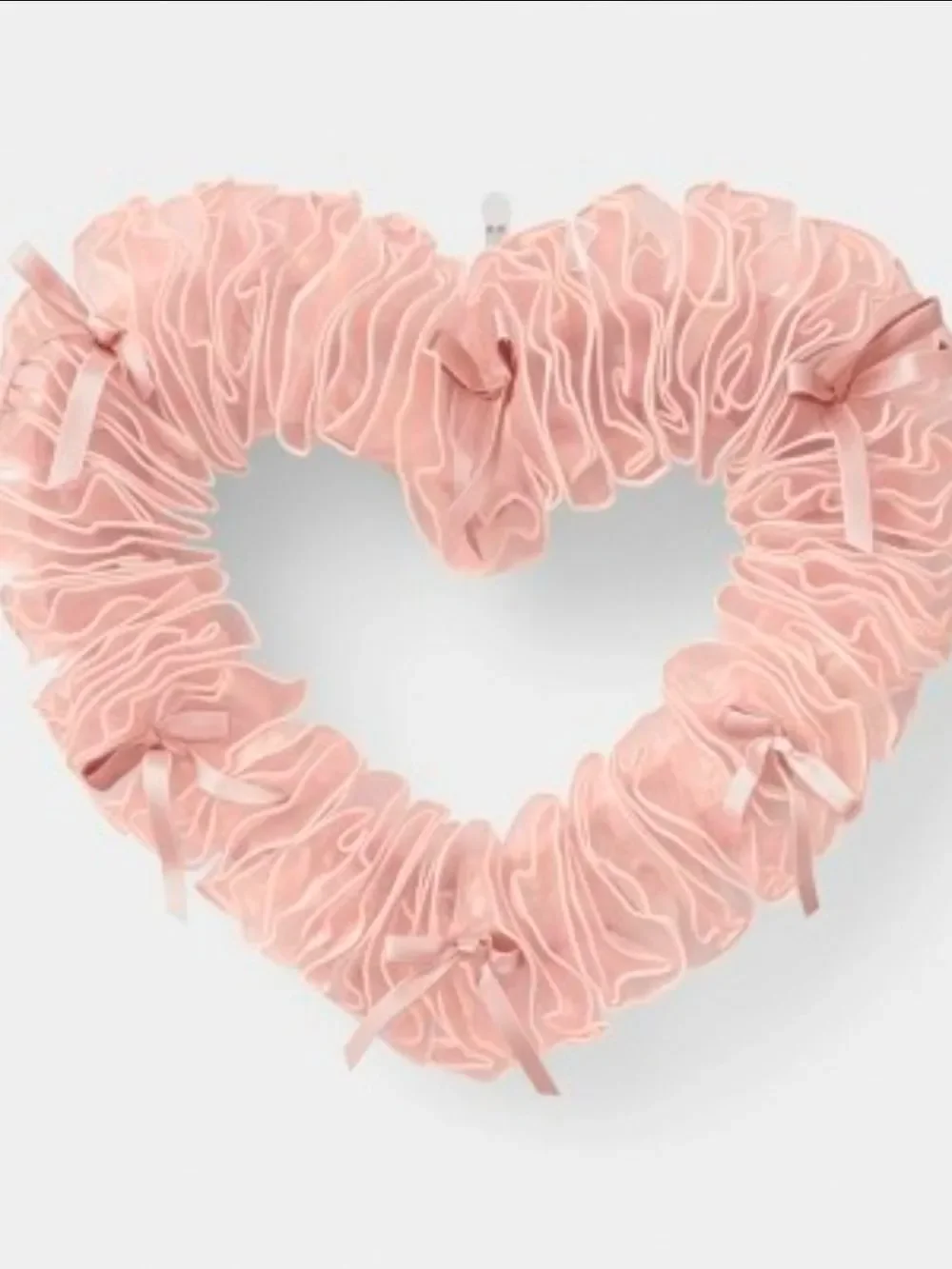 New Valentine's Day Blush Pink Heart Wreath Lace Ribbon,  by Threshold 14